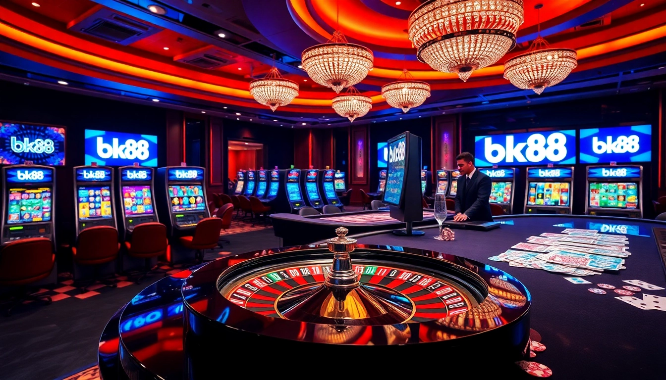 Experience the thrill of bk88 with vibrant casino tables and engaging gaming interfaces.