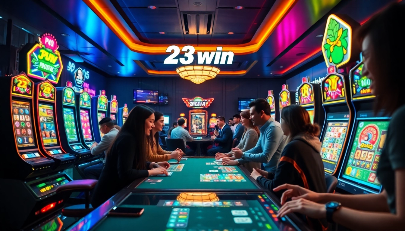 Engaging players at the modern 23win online casino with vibrant gaming atmosphere.