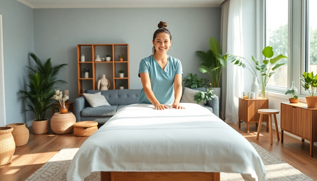 Professional 평택출장마사지 setup with a skilled therapist in a serene environment.