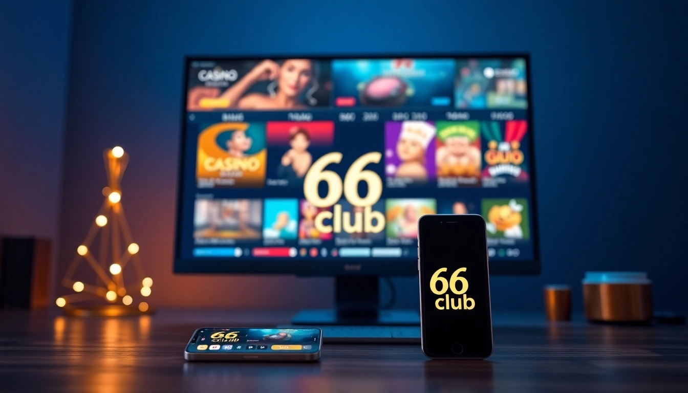 Engaging interface of the 66 club online gambling platform showcasing colorful casino games.